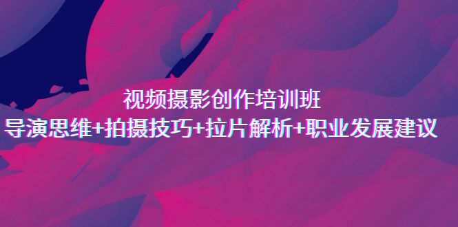 视频摄影创作培训班，导演思维+拍摄技巧+拉片解析+职业发展建议-纵横项目网