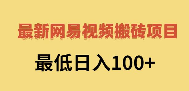 2022网易视频搬砖赚钱，日收益120（视频教程+文档）￼-纵横项目网