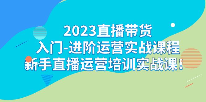 2023直播带货入门-进阶运营实战课程：新手直播运营培训实战课！-纵横项目网