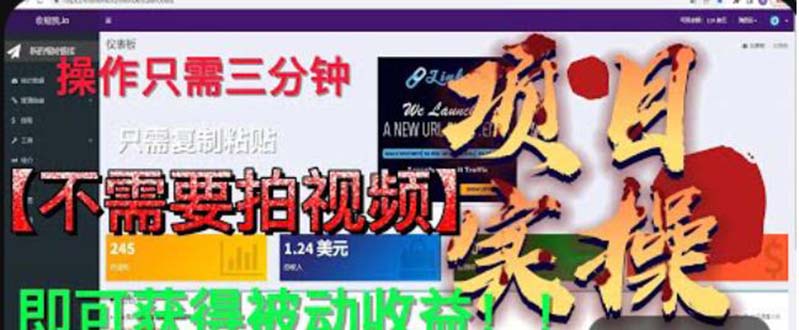 最新国外掘金项目 不需要拍视频 即可获得被动收益 只需操作3分钟实现躺赚-纵横项目网