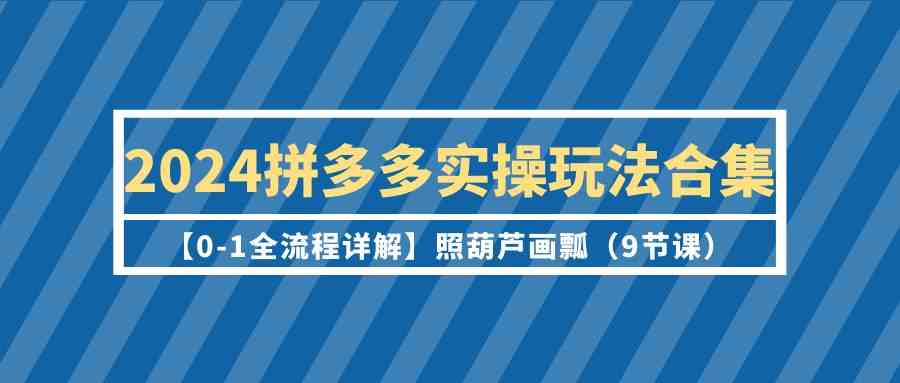 （9559期）2024拼多多实操玩法合集【0-1全流程详解】照葫芦画瓢（9节课）-纵横项目网