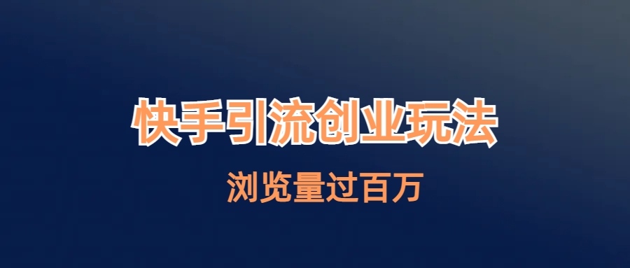 快手引流创业笔记玩法浏览量过百万-纵横项目网