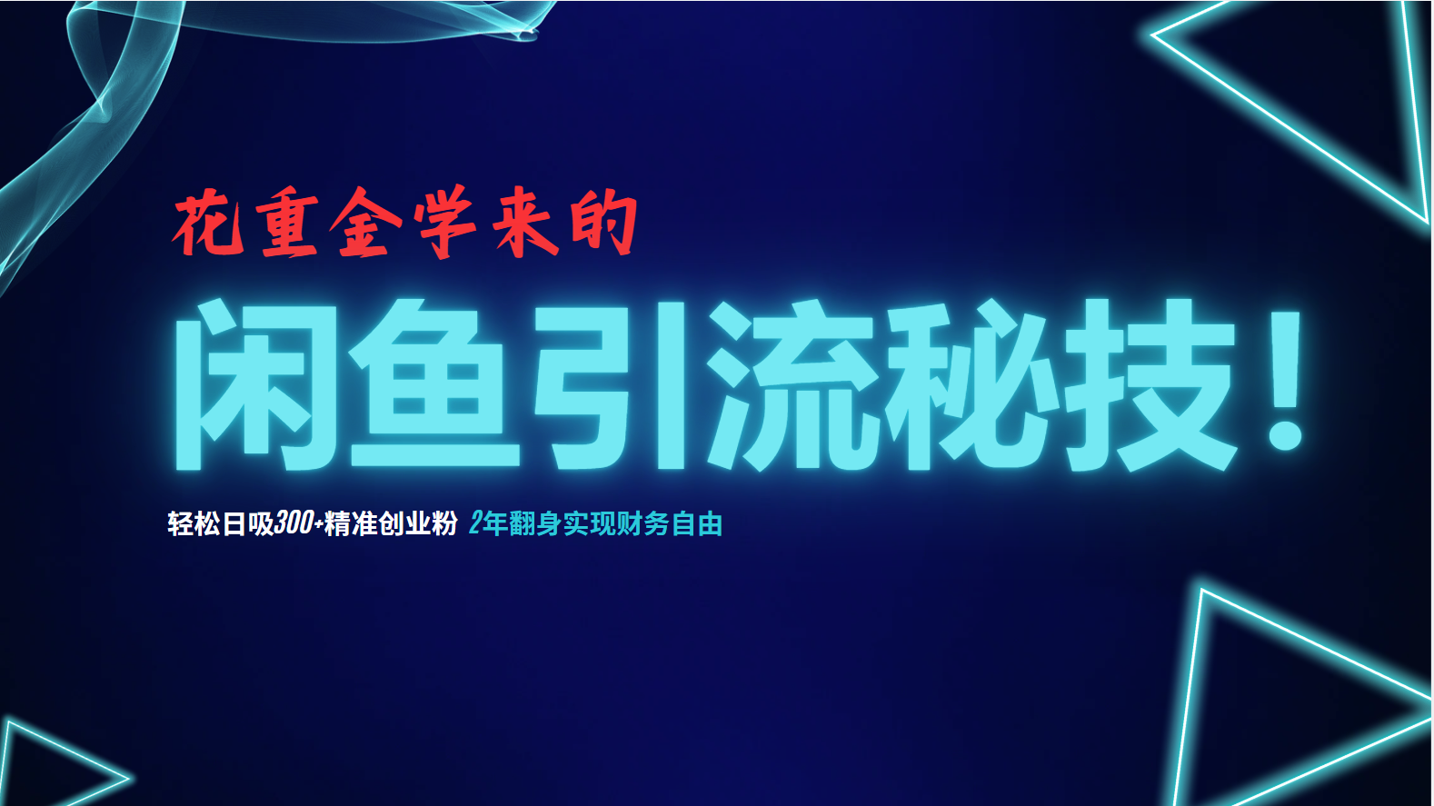 （12887期）花重金学来的闲鱼引流秘技！轻松日吸300+精准创业粉，每天躺赚5000+，2…-纵横项目网