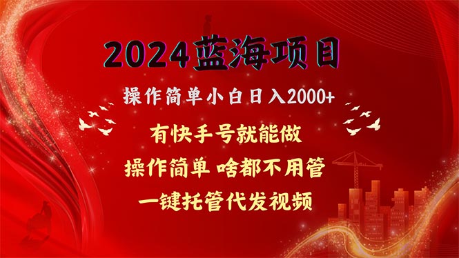 （10693期）2024蓝海项目，网盘拉新，操作简单小白日入2000+，一键托管代发视频，…-纵横项目网
