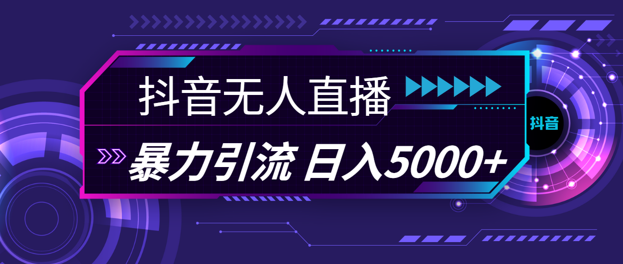 抖音无人直播，暴利引流，日入5000+-纵横项目网