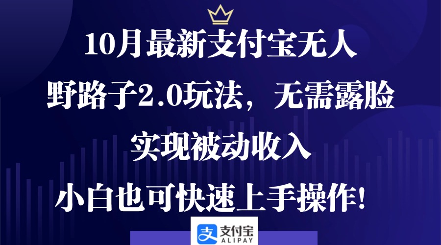 （12824期）10月最新支付宝无人野路子2.0玩法，无需露脸，实现被动收入，小白也可…-纵横项目网