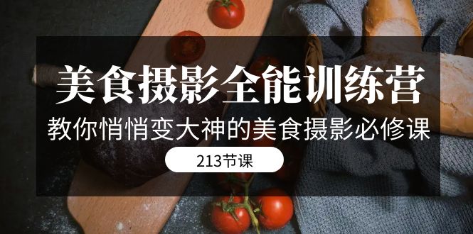美食摄影-全能特训营，教你悄悄变大神的美食摄影必修课（8套课程-213节）-纵横项目网