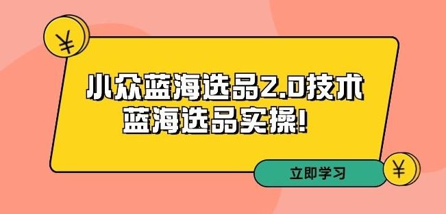 拼多多培训第33期：小众蓝海选品2.0技术-蓝海选品实操！-纵横项目网