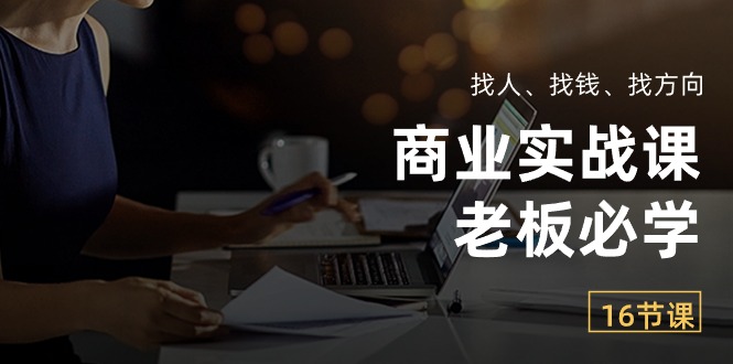（10710期）商业实战课【老板必学】：找人、找钱、找方向（16节课）-纵横项目网
