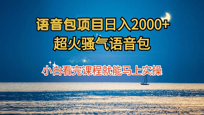 语音包项目 日入2000+ 超火骚气语音包小白看完课程就能马上实操-纵横项目网