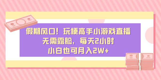 假期风口！玩梗高手小游戏直播，无需露脸，每天2小时，小白也可月入2W+-纵横项目网