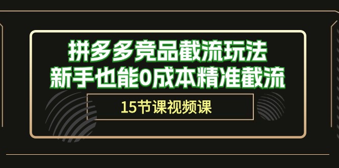 （10301期）拼多多竞品截流玩法，新手也能0成本精准截流（15节课）-纵横项目网