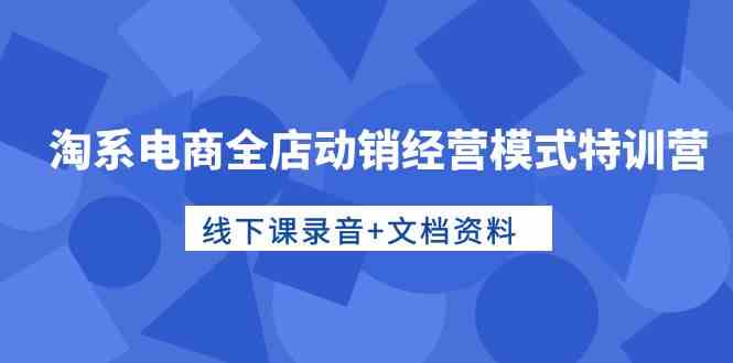 （10192期）淘系电商全店动销经营模式特训营，线下课录音+文档资料-纵横项目网