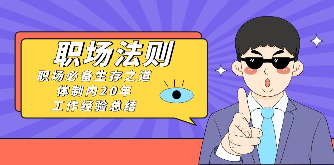 《职场 法则》职场必备生存之道，体制内20年 工作经验总结（17节课）-纵横项目网