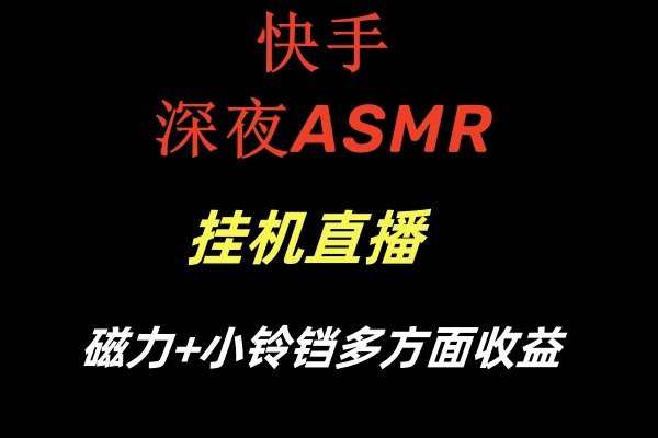 快手深夜ASMR挂机直播磁力+小铃铛多方面收益-纵横项目网