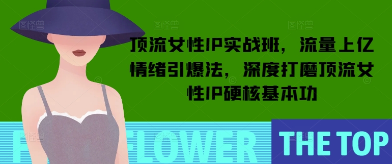 顶流女性IP实战班，流量上亿情绪引爆法，深度打磨顶流女性IP硬核基本功-纵横项目网