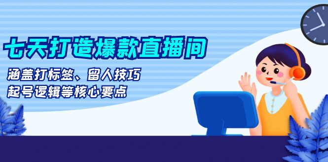 七天打造爆款直播间：涵盖打标签、留人技巧、起号逻辑等核心要点-纵横项目网