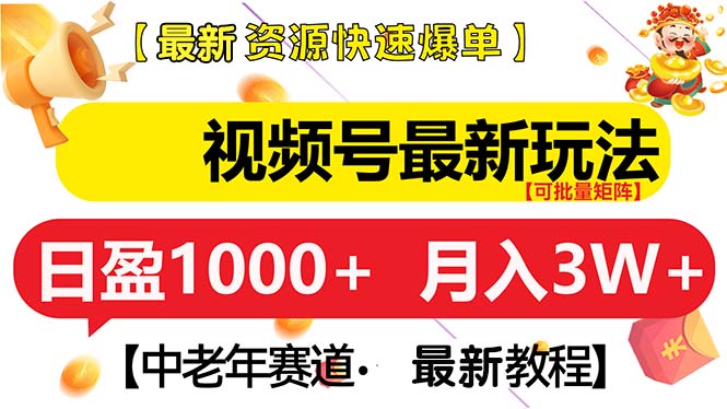 视频号最新玩法 中老年赛道 月入3W+-纵横项目网