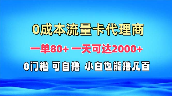 免费流量卡代理一单80+ 一天可达2000+-纵横项目网