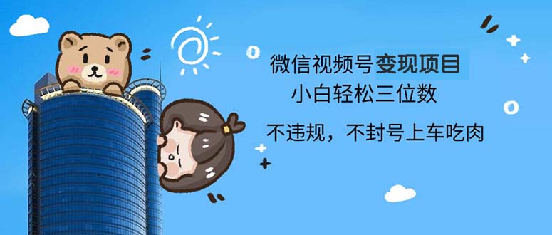 2024最新微信视频号变现项目，小白轻松月入四位数-纵横项目网