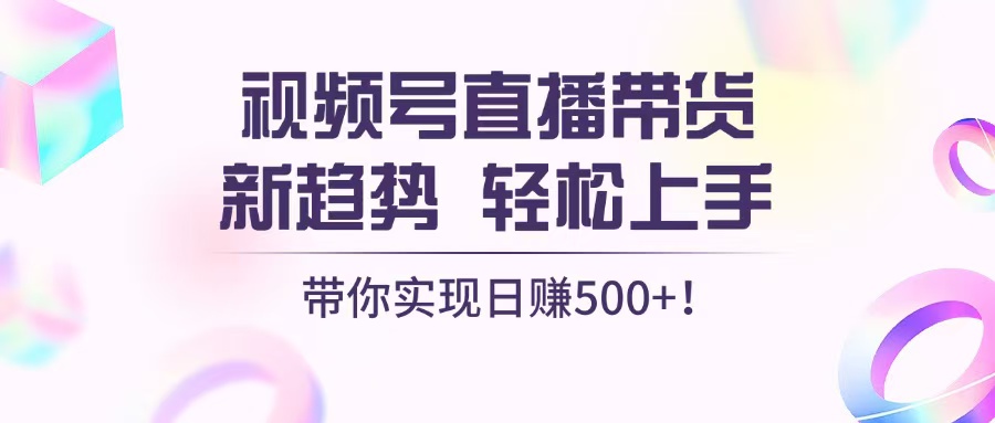 视频号直播带货新趋势，轻松上手，带你实现日赚500+-纵横项目网