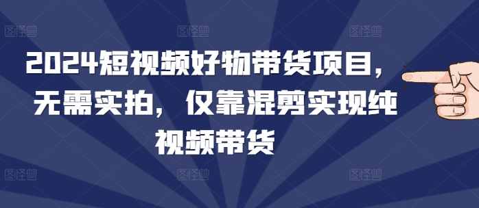 2024短视频好物带货项目，无需实拍，仅靠混剪实现纯视频带货-纵横项目网