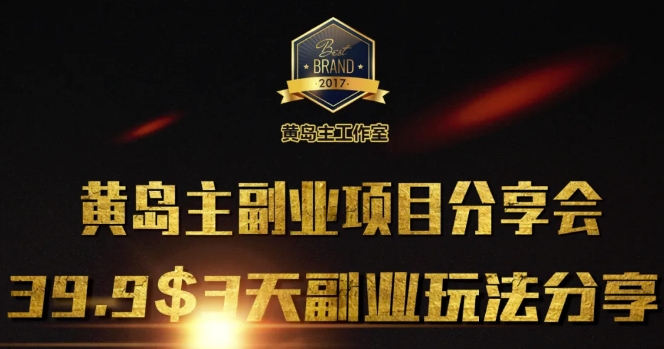 黄岛主副业分享会1期：3天3个副业玩法，速度上车-纵横项目网