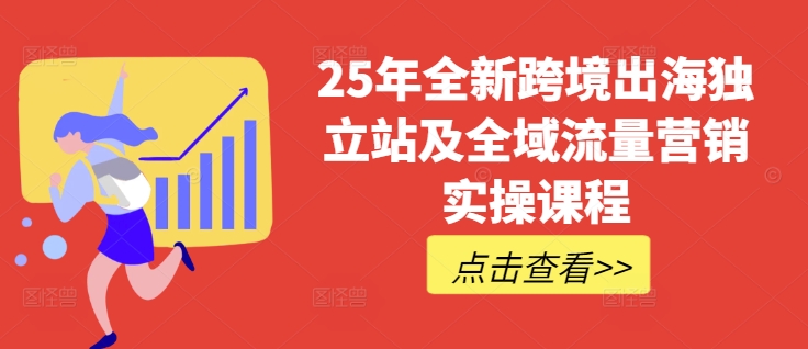 25年全新跨境出海独立站及全域流量营销实操课程，跨境电商独立站TIKTOK全域营销普货特货玩法大全-纵横项目网