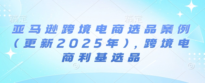 亚马逊跨境电商选品案例(更新2025年3月)，跨境电商利基选品-纵横项目网