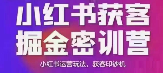 小红书获客掘金线下课，录音+ppt照片，小红书运营玩法，获客印钞机-纵横项目网