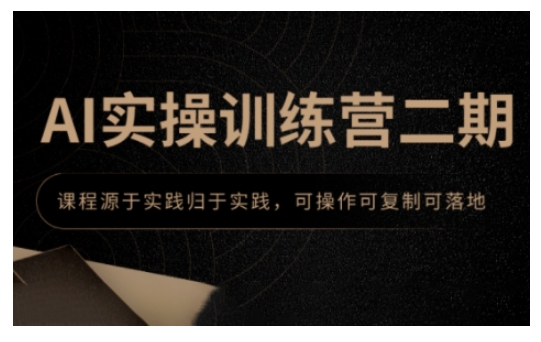 AI实操训练营二期，课程源于实践归于实践，可操作可复制可落地-纵横项目网