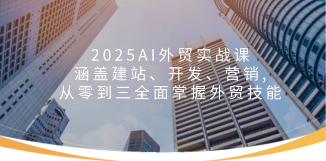 2025AI外贸实战课：涵盖建站、开发、营销, 从零到三全面掌握外贸技能-纵横项目网