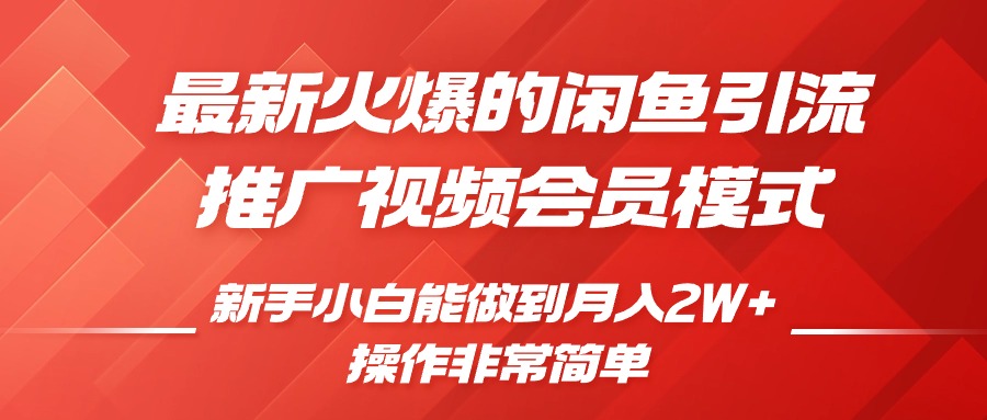 闲鱼引流推广影视会员，0成本就可以操作，新手小白月入过W+【揭秘】-纵横项目网