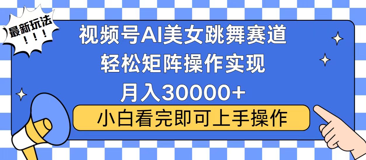 视频号蓝海赛道玩法，当天起号，拉爆流量收益，小白也能轻松月入30000+-纵横项目网