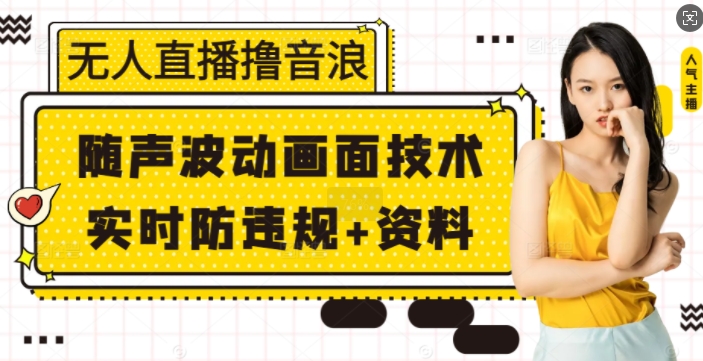 无人直播撸音浪+随声波动画面技术+实时防违规+资料【揭秘】-纵横项目网