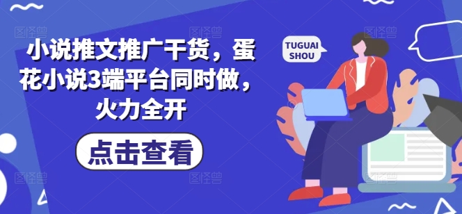 小说推文推广干货，蛋花小说3端平台同时做，火力全开-纵横项目网