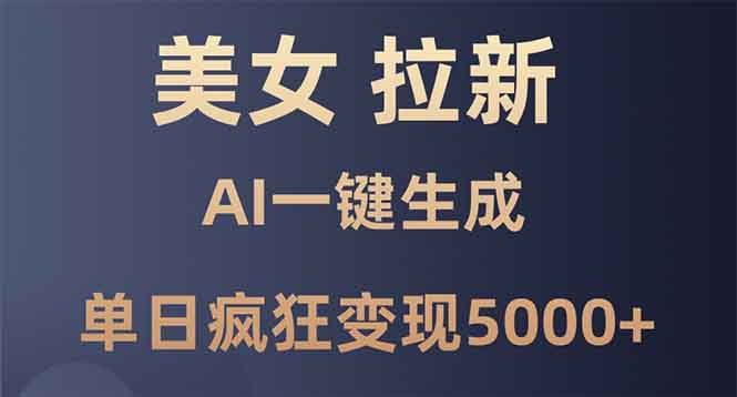 美女暴力拉新，通过AI一键生成，单日疯狂变现5000+，纯小白一学就会！-纵横项目网