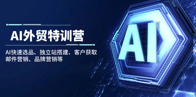 AI外贸特训营：AI快速选品、独立站搭建、客户获取、邮件营销、品牌营销等-纵横项目网