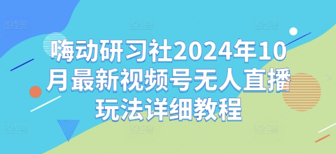 嗨动研习社2024年10月最新视频号无人直播玩法详细教程-纵横项目网