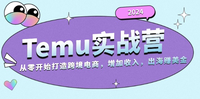 2024Temu实战营：从零开始打造跨境电商，增加收入，出海赚美金-纵横项目网