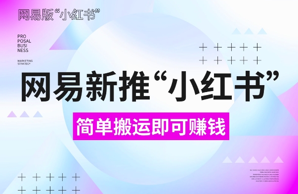 网易官方新推“小红书”，搬运即有收益，新手小白千万别错过(附详细教程)【揭秘】-纵横项目网