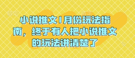 小说推文1月份玩法指南，终于有人把小说推文的玩法讲清楚了!-纵横项目网