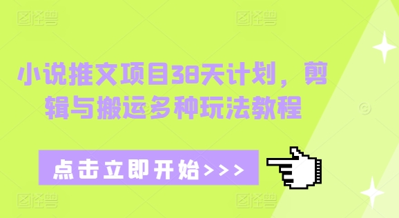 小说推文项目38天计划，剪辑与搬运多种玩法教程-纵横项目网