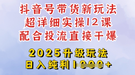 2025全新升级抖音带货玩法，一天纯利四位数，从剪辑到选品再到发布投流，超详细玩法揭秘-纵横项目网