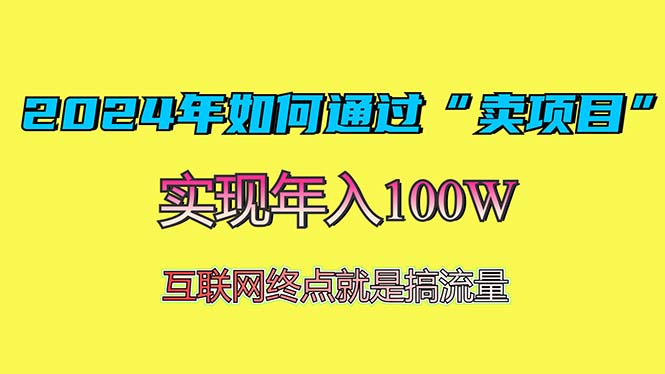 2024年如何通过“卖项目”赚取100W：最值得尝试的盈利模式-纵横项目网