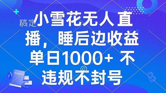 小雪花无人直播 睡后收益单日1000+ 零粉丝新号开播 不违规 看完就会-纵横项目网