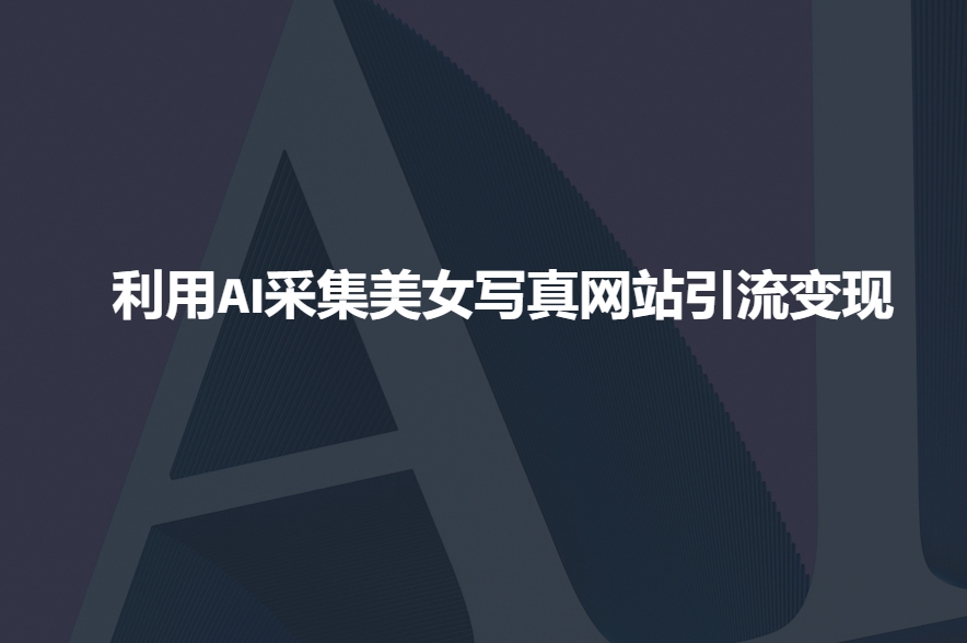 利用AI采集美女写真网站引流变现，引流嘎嘎的-纵横项目网