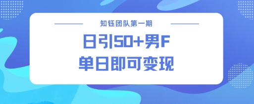 男粉引流新方法不违规，当日即可变现-纵横项目网