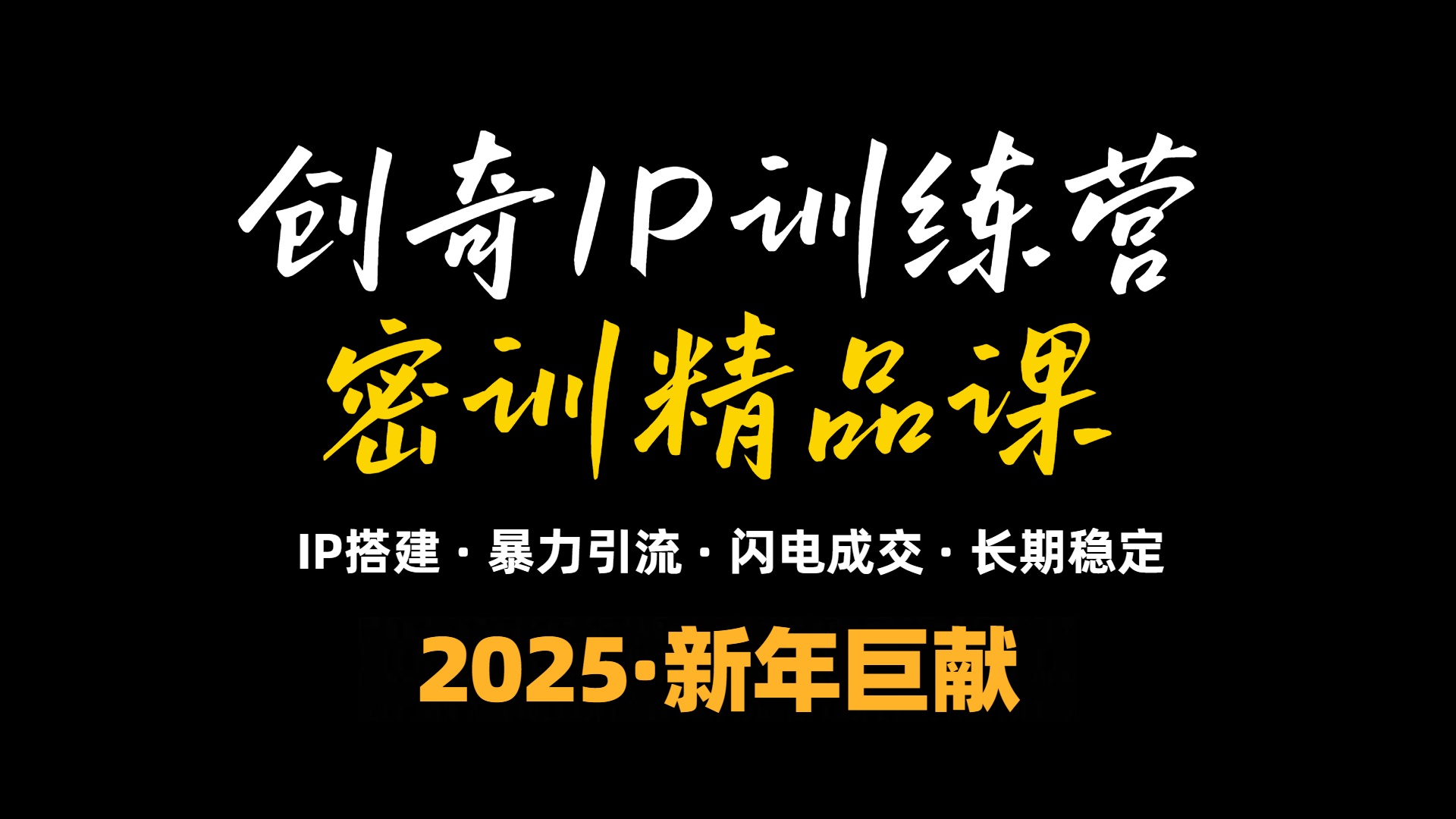 2025年“知识付费IP训练营”小白避坑年赚百万，暴力引流，闪电成交-纵横项目网