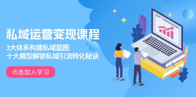 私域运营变现课程，3大体系构建私域蓝图，十大模型解锁私域引流转化秘诀-纵横项目网